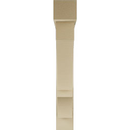 Ekena Millwork - BKTUR0554X36X36BOA05RCPR - Timberthane Faux Wood Balboa Style Bracket w/ Offset Brace, Block Ends, 5 1/2"W x 36"D x 36"H, Primed Tan