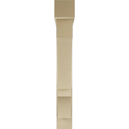 Ekena Millwork - BKTUR0554X36X40BOA05RCPR - Timberthane Faux Wood Balboa Style Bracket w/ Offset Brace, Block Ends, 5 1/2"W x 36"D x 40"H, Primed Tan