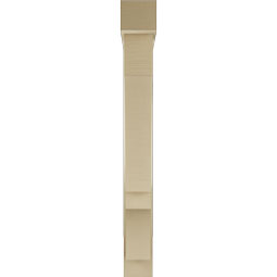 Ekena Millwork - BKTUR0554X36X48BOA05RCPR - Timberthane Faux Wood Balboa Style Bracket w/ Offset Brace, Block Ends, 5 1/2"W x 36"D x 48"H, Primed Tan