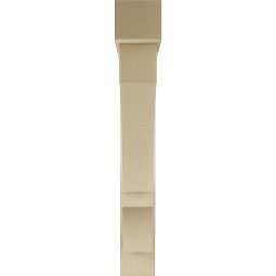 Ekena Millwork - BKTUR0554X38X38BOA05RCPR - Timberthane Faux Wood Balboa Style Bracket w/ Offset Brace, Block Ends, 5 1/2"W x 38"D x 38"H, Primed Tan