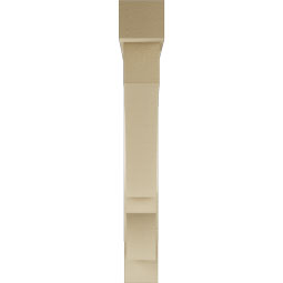 Ekena Millwork - BKTUR0554X40X40BOA05RCPR - Timberthane Faux Wood Balboa Style Bracket w/ Offset Brace, Block Ends, 5 1/2"W x 40"D x 40"H, Primed Tan