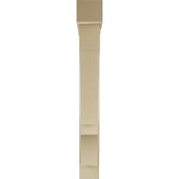 Ekena Millwork - BKTUR0554X40X44BOA05RCPR - Timberthane Faux Wood Balboa Style Bracket w/ Offset Brace, Block Ends, 5 1/2"W x 40"D x 44"H, Primed Tan
