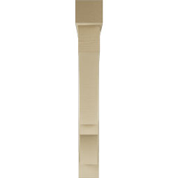 Ekena Millwork - BKTUR0554X42X42BOA05RCPR - Timberthane Faux Wood Balboa Style Bracket w/ Offset Brace, Block Ends, 5 1/2"W x 42"D x 42"H, Primed Tan