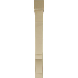 Ekena Millwork - BKTUR0554X42X48BOA05RCPR - Timberthane Faux Wood Balboa Style Bracket w/ Offset Brace, Block Ends, 5 1/2"W x 42"D x 48"H, Primed Tan