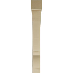Ekena Millwork - BKTUR0554X44X44BOA05RCPR - Timberthane Faux Wood Balboa Style Bracket w/ Offset Brace, Block Ends, 5 1/2"W x 44"D x 44"H, Primed Tan