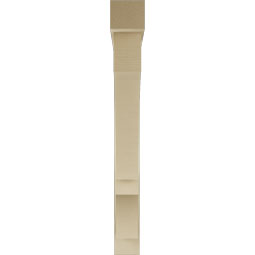 Ekena Millwork - BKTUR0554X48X48BOA05RCPR - Timberthane Faux Wood Balboa Style Bracket w/ Offset Brace, Block Ends, 5 1/2"W x 48"D x 48"H, Primed Tan
