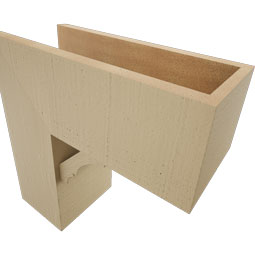 Ekena Millwork - BKTUR0756X18X18BOA05RCPR - Timberthane Faux Wood Balboa Style Bracket w/ Offset Brace, Block Ends, 7 1/2"W x 18"D x 18"H, Primed Tan