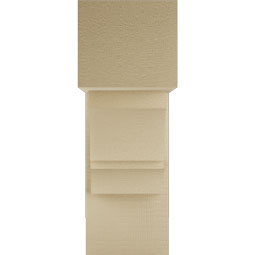 Ekena Millwork - BKTUR0756X18X22BOA05RCPR - Timberthane Faux Wood Balboa Style Bracket w/ Offset Brace, Block Ends, 7 1/2"W x 18"D x 22"H, Primed Tan