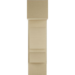 Ekena Millwork - BKTUR0756X18X30BOA05RCPR - Timberthane Faux Wood Balboa Style Bracket w/ Offset Brace, Block Ends, 7 1/2"W x 18"D x 30"H, Primed Tan