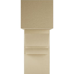 Ekena Millwork - BKTUR0756X20X20BOA05RCPR - Timberthane Faux Wood Balboa Style Bracket w/ Offset Brace, Block Ends, 7 1/2"W x 20"D x 20"H, Primed Tan