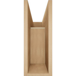 Ekena Millwork - BKTUR0756X20X20BOA05RCPR - Timberthane Faux Wood Balboa Style Bracket w/ Offset Brace, Block Ends, 7 1/2"W x 20"D x 20"H, Primed Tan