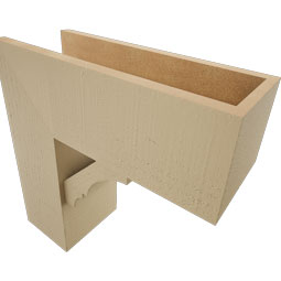 Ekena Millwork - BKTUR0756X20X20BOA05RCPR - Timberthane Faux Wood Balboa Style Bracket w/ Offset Brace, Block Ends, 7 1/2"W x 20"D x 20"H, Primed Tan