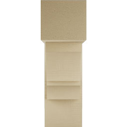 Ekena Millwork - BKTUR0756X20X24BOA05RCPR - Timberthane Faux Wood Balboa Style Bracket w/ Offset Brace, Block Ends, 7 1/2"W x 20"D x 24"H, Primed Tan