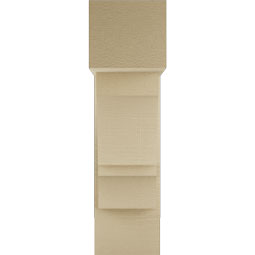 Ekena Millwork - BKTUR0756X20X28BOA05RCPR - Timberthane Faux Wood Balboa Style Bracket w/ Offset Brace, Block Ends, 7 1/2"W x 20"D x 28"H, Primed Tan