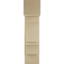 Ekena Millwork - BKTUR0756X20X32BOA05RCPR - Timberthane Faux Wood Balboa Style Bracket w/ Offset Brace, Block Ends, 7 1/2"W x 20"D x 32"H, Primed Tan