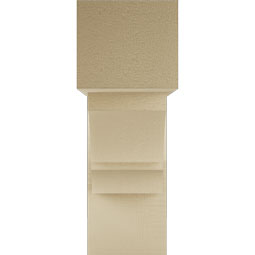 Ekena Millwork - BKTUR0756X22X22BOA05RCPR - Timberthane Faux Wood Balboa Style Bracket w/ Offset Brace, Block Ends, 7 1/2"W x 22"D x 22"H, Primed Tan