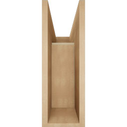 Ekena Millwork - BKTUR0756X22X22BOA05RCPR - Timberthane Faux Wood Balboa Style Bracket w/ Offset Brace, Block Ends, 7 1/2"W x 22"D x 22"H, Primed Tan