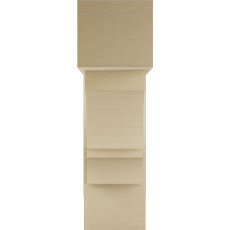 Ekena Millwork - BKTUR0756X22X26BOA05RCPR - Timberthane Faux Wood Balboa Style Bracket w/ Offset Brace, Block Ends, 7 1/2"W x 22"D x 26"H, Primed Tan