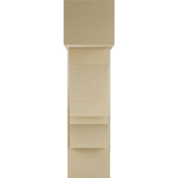 Ekena Millwork - BKTUR0756X22X30BOA05RCPR - Timberthane Faux Wood Balboa Style Bracket w/ Offset Brace, Block Ends, 7 1/2"W x 22"D x 30"H, Primed Tan
