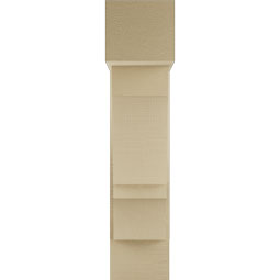 Ekena Millwork - BKTUR0756X22X34BOA05RCPR - Timberthane Faux Wood Balboa Style Bracket w/ Offset Brace, Block Ends, 7 1/2"W x 22"D x 34"H, Primed Tan