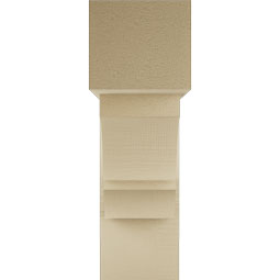 Ekena Millwork - BKTUR0756X24X24BOA05RCPR - Timberthane Faux Wood Balboa Style Bracket w/ Offset Brace, Block Ends, 7 1/2"W x 24"D x 24"H, Primed Tan