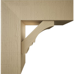 Ekena Millwork - BKTUR0756X24X24BOA05RCPR - Timberthane Faux Wood Balboa Style Bracket w/ Offset Brace, Block Ends, 7 1/2"W x 24"D x 24"H, Primed Tan