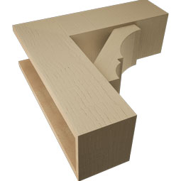 Ekena Millwork - BKTUR0756X24X24BOA05RCPR - Timberthane Faux Wood Balboa Style Bracket w/ Offset Brace, Block Ends, 7 1/2"W x 24"D x 24"H, Primed Tan