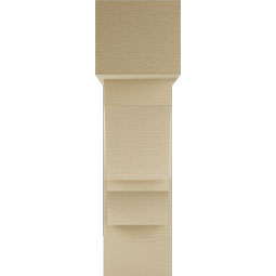 Ekena Millwork - BKTUR0756X24X28BOA05RCPR - Timberthane Faux Wood Balboa Style Bracket w/ Offset Brace, Block Ends, 7 1/2"W x 24"D x 28"H, Primed Tan
