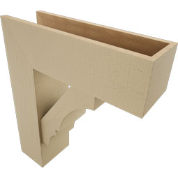 Ekena Millwork - BKTUR0756X24X28BOA05RCPR - Timberthane Faux Wood Balboa Style Bracket w/ Offset Brace, Block Ends, 7 1/2"W x 24"D x 28"H, Primed Tan
