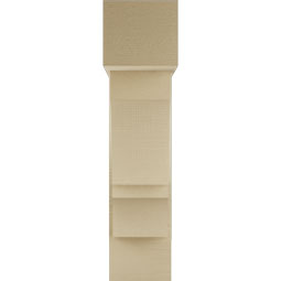Ekena Millwork - BKTUR0756X24X32BOA05RCPR - Timberthane Faux Wood Balboa Style Bracket w/ Offset Brace, Block Ends, 7 1/2"W x 24"D x 32"H, Primed Tan