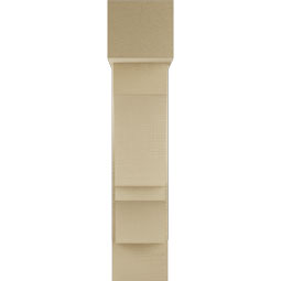 Ekena Millwork - BKTUR0756X24X36BOA05RCPR - Timberthane Faux Wood Balboa Style Bracket w/ Offset Brace, Block Ends, 7 1/2"W x 24"D x 36"H, Primed Tan