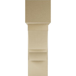 Ekena Millwork - BKTUR0756X26X26BOA05RCPR - Timberthane Faux Wood Balboa Style Bracket w/ Offset Brace, Block Ends, 7 1/2"W x 26"D x 26"H, Primed Tan