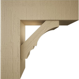 Ekena Millwork - BKTUR0756X26X26BOA05RCPR - Timberthane Faux Wood Balboa Style Bracket w/ Offset Brace, Block Ends, 7 1/2"W x 26"D x 26"H, Primed Tan