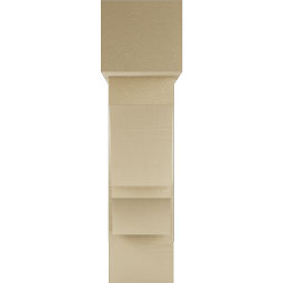 Ekena Millwork - BKTUR0756X26X30BOA05RCPR - Timberthane Faux Wood Balboa Style Bracket w/ Offset Brace, Block Ends, 7 1/2"W x 26"D x 30"H, Primed Tan