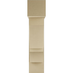 Ekena Millwork - BKTUR0756X26X34BOA05RCPR - Timberthane Faux Wood Balboa Style Bracket w/ Offset Brace, Block Ends, 7 1/2"W x 26"D x 34"H, Primed Tan