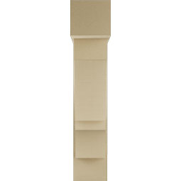 Ekena Millwork - BKTUR0756X26X38BOA05RCPR - Timberthane Faux Wood Balboa Style Bracket w/ Offset Brace, Block Ends, 7 1/2"W x 26"D x 38"H, Primed Tan