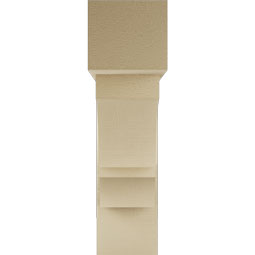 Ekena Millwork - BKTUR0756X28X28BOA05RCPR - Timberthane Faux Wood Balboa Style Bracket w/ Offset Brace, Block Ends, 7 1/2"W x 28"D x 28"H, Primed Tan