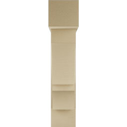 Ekena Millwork - BKTUR0756X28X36BOA05RCPR - Timberthane Faux Wood Balboa Style Bracket w/ Offset Brace, Block Ends, 7 1/2"W x 28"D x 36"H, Primed Tan