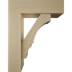 Ekena Millwork - BKTUR0756X28X36BOA05RCPR - Timberthane Faux Wood Balboa Style Bracket w/ Offset Brace, Block Ends, 7 1/2"W x 28"D x 36"H, Primed Tan