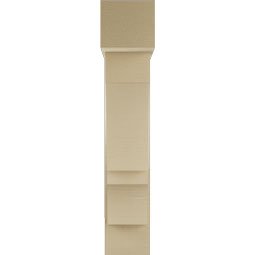 Ekena Millwork - BKTUR0756X28X40BOA05RCPR - Timberthane Faux Wood Balboa Style Bracket w/ Offset Brace, Block Ends, 7 1/2"W x 28"D x 40"H, Primed Tan