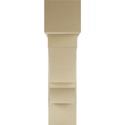 Ekena Millwork - BKTUR0756X30X30BOA05RCPR - Timberthane Faux Wood Balboa Style Bracket w/ Offset Brace, Block Ends, 7 1/2"W x 30"D x 30"H, Primed Tan