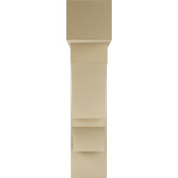 Ekena Millwork - BKTUR0756X30X34BOA05RCPR - Timberthane Faux Wood Balboa Style Bracket w/ Offset Brace, Block Ends, 7 1/2"W x 30"D x 34"H, Primed Tan