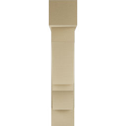 Ekena Millwork - BKTUR0756X30X38BOA05RCPR - Timberthane Faux Wood Balboa Style Bracket w/ Offset Brace, Block Ends, 7 1/2"W x 30"D x 38"H, Primed Tan