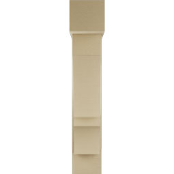 Ekena Millwork - BKTUR0756X30X42BOA05RCPR - Timberthane Faux Wood Balboa Style Bracket w/ Offset Brace, Block Ends, 7 1/2"W x 30"D x 42"H, Primed Tan