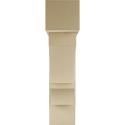 Ekena Millwork - BKTUR0756X32X32BOA05RCPR - Timberthane Faux Wood Balboa Style Bracket w/ Offset Brace, Block Ends, 7 1/2"W x 32"D x 32"H, Primed Tan