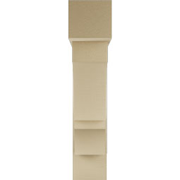 Ekena Millwork - BKTUR0756X32X36BOA05RCPR - Timberthane Faux Wood Balboa Style Bracket w/ Offset Brace, Block Ends, 7 1/2"W x 32"D x 36"H, Primed Tan