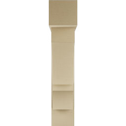 Ekena Millwork - BKTUR0756X32X38BOA05RCPR - Timberthane Faux Wood Balboa Style Bracket w/ Offset Brace, Block Ends, 7 1/2"W x 32"D x 38"H, Primed Tan