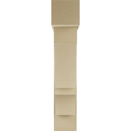 Ekena Millwork - BKTUR0756X32X40BOA05RCPR - Timberthane Faux Wood Balboa Style Bracket w/ Offset Brace, Block Ends, 7 1/2"W x 32"D x 40"H, Primed Tan
