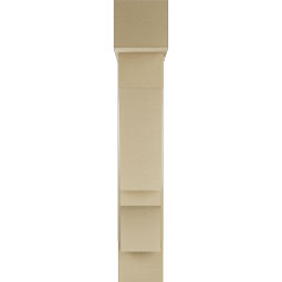 Ekena Millwork - BKTUR0756X32X44BOA05RCPR - Timberthane Faux Wood Balboa Style Bracket w/ Offset Brace, Block Ends, 7 1/2"W x 32"D x 44"H, Primed Tan