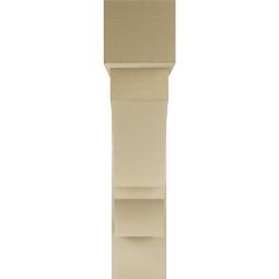 Ekena Millwork - BKTUR0756X34X34BOA05RCPR - Timberthane Faux Wood Balboa Style Bracket w/ Offset Brace, Block Ends, 7 1/2"W x 34"D x 34"H, Primed Tan